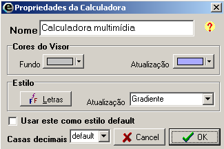 Propriedades da Calculadora